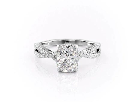 The Angelina Set With A 2.5 Carat Elongated Cushion Lab Diamond Discount