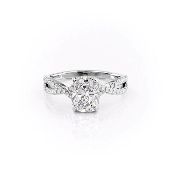 The Angelina Set With A 2.5 Carat Elongated Cushion Lab Diamond Discount