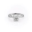 The Angelina Set With A 3 Carat Round Lab Diamond For Sale