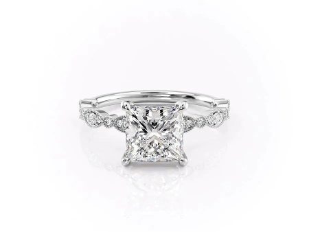 The Jasmine Set With A 3 Carat Princess Lab Diamond For Cheap