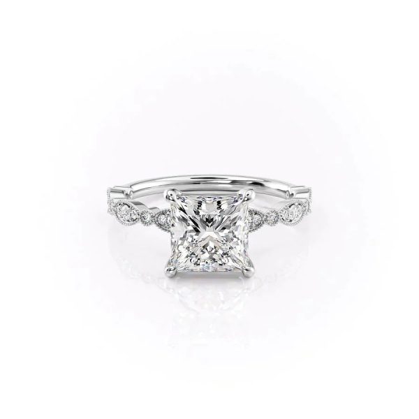 The Jasmine Set With A 3 Carat Princess Lab Diamond For Cheap