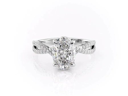 The Angelina Set With A 3 Carat Oval Lab Diamond on Sale