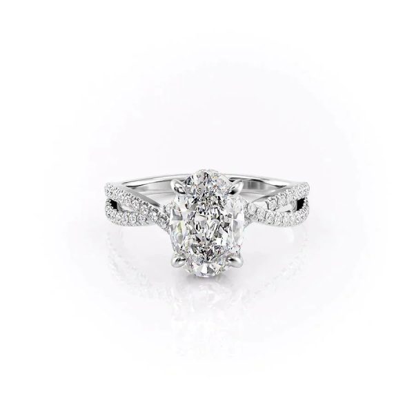 The Angelina Set With A 3 Carat Oval Lab Diamond on Sale