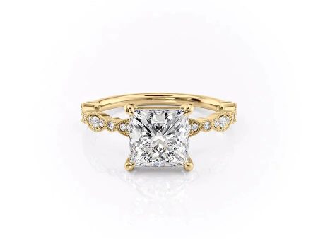 The Jasmine Set With A 2.5 Carat Princess Lab Diamond Online Sale