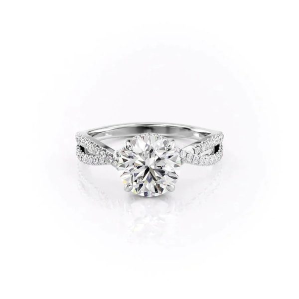 The Angelina Set With A 2.5 Carat Round Lab Diamond For Cheap