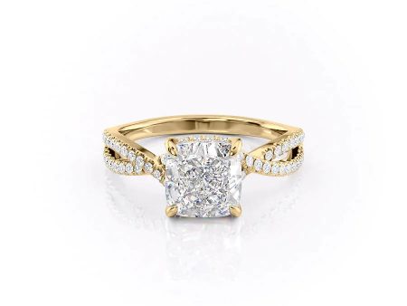 The Angelina Set With A 3 Carat Cushion Lab Diamond Sale