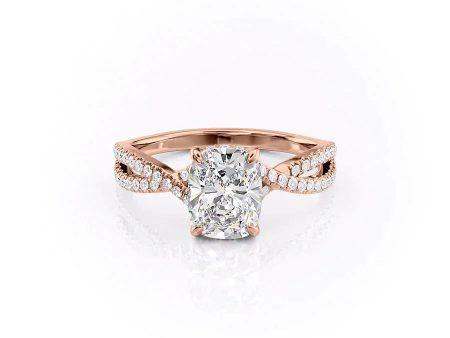 The Angelina Set With A 2.5 Carat Elongated Cushion Lab Diamond Hot on Sale