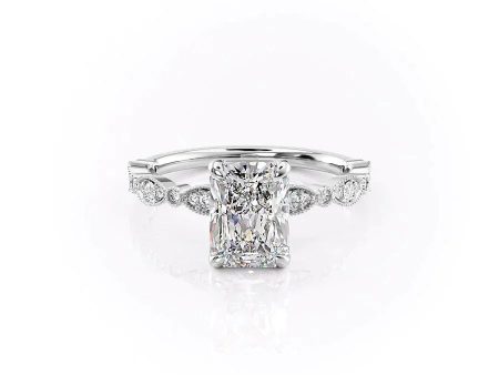 The Jasmine Set With A 2.5 Carat Radiant Lab Diamond Hot on Sale