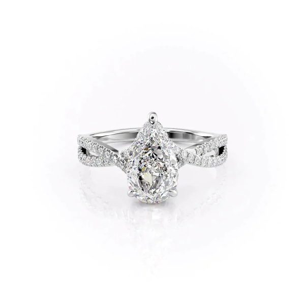 The Angelina Set With A 2.5 Carat Pear Lab Diamond Online now